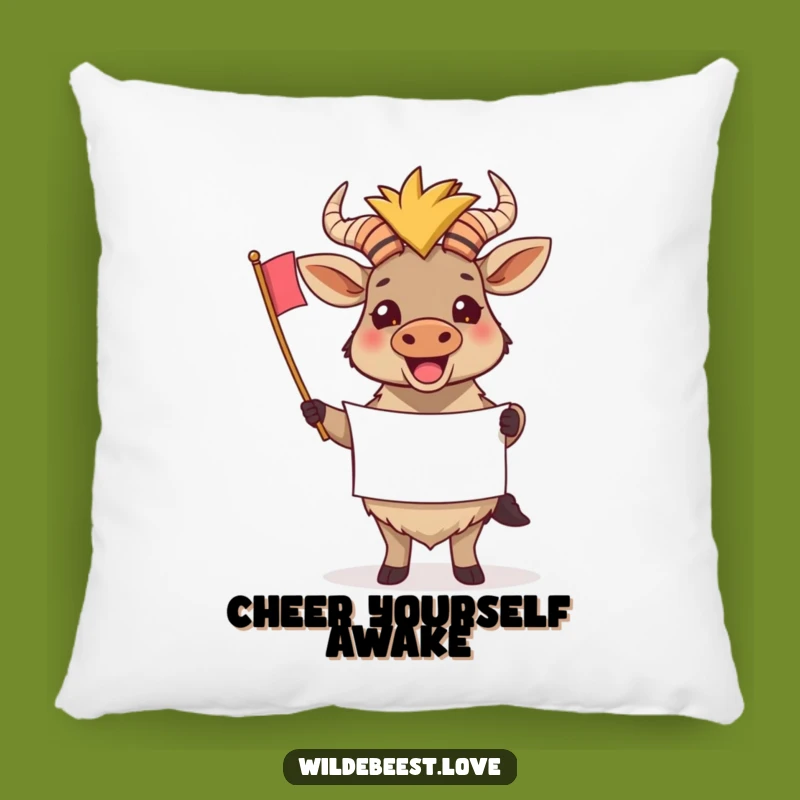 Funny Wildebeest Pillow: Soft Comfort with Cheerful Support