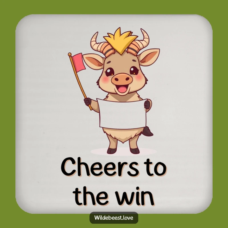 Funny Wildebeest Coaster: Protect Surfaces with Cheerful Support