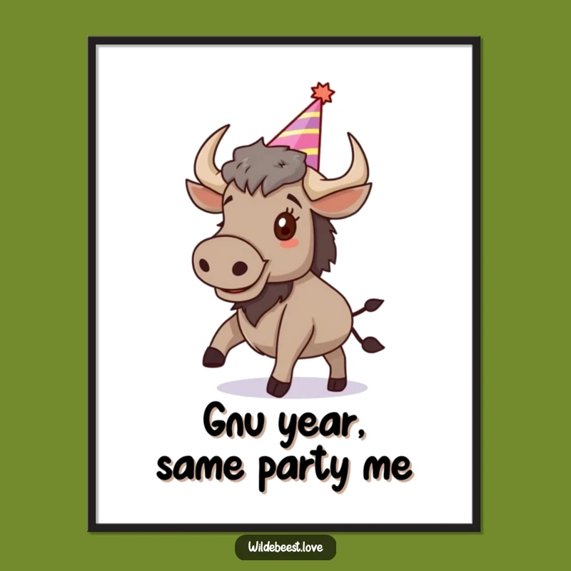 Free Printable Wall Art: Bouncing Wildebeest Bringing Joyful Vibes!