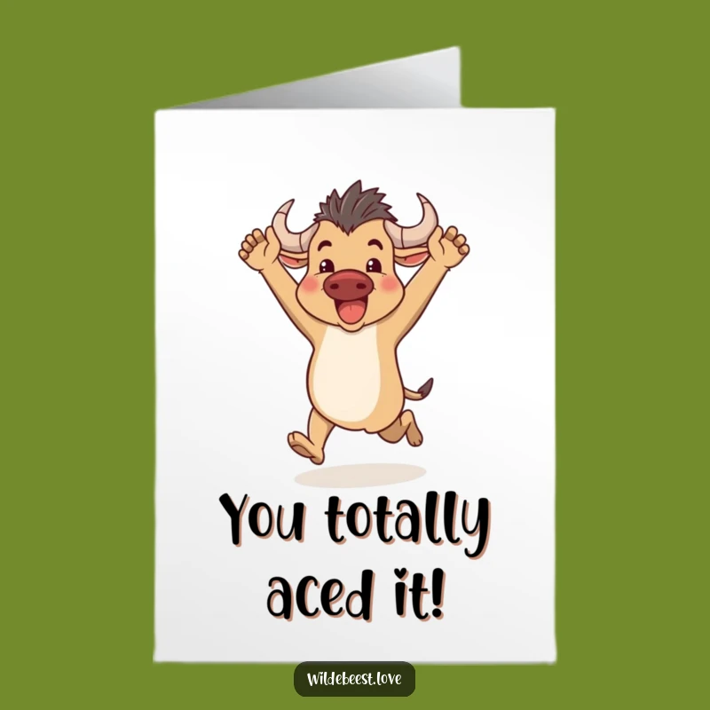 Free Printable Congrats Card: Wildebeest Runs to Celebrate Victory!
