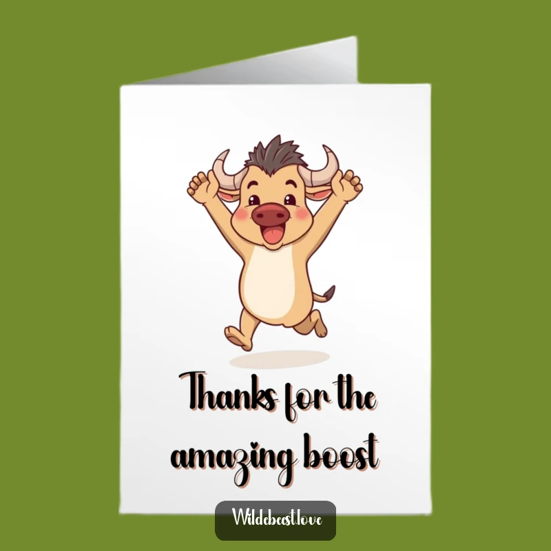 Funny Wildebeest Thank You Card: Free Printable Gratitude in Motion!