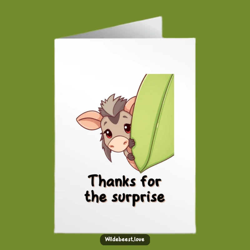 Playful Wildebeest Thank You Card: Free Printable Hidden Thanks!