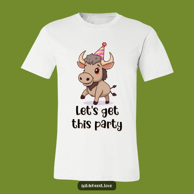 Funny Wildebeest T-Shirt: Bouncing Party Animal Tee for Ultimate Fun
