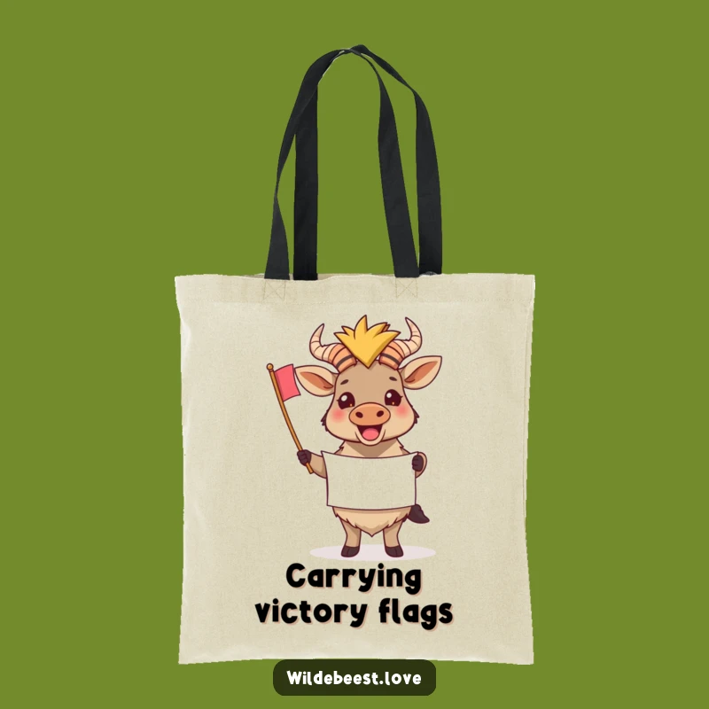 Funny Wildebeest Tote Bag: Carry Your Cheers and Support